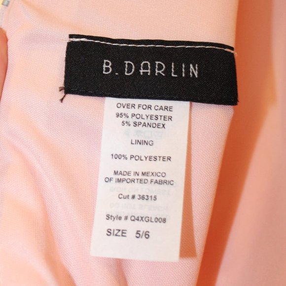 B Darlin Blush Pink Dress with Back Bowtie - Picture 4 of 4